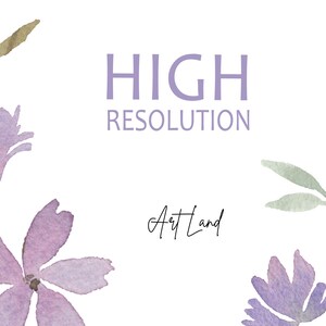 Watercolor Purple Flowers & Leaves Clipart – 20 Hand-Painted PNGs for DIY Crafts, Invitations, Floral Design, Free Commercial Use image 3
