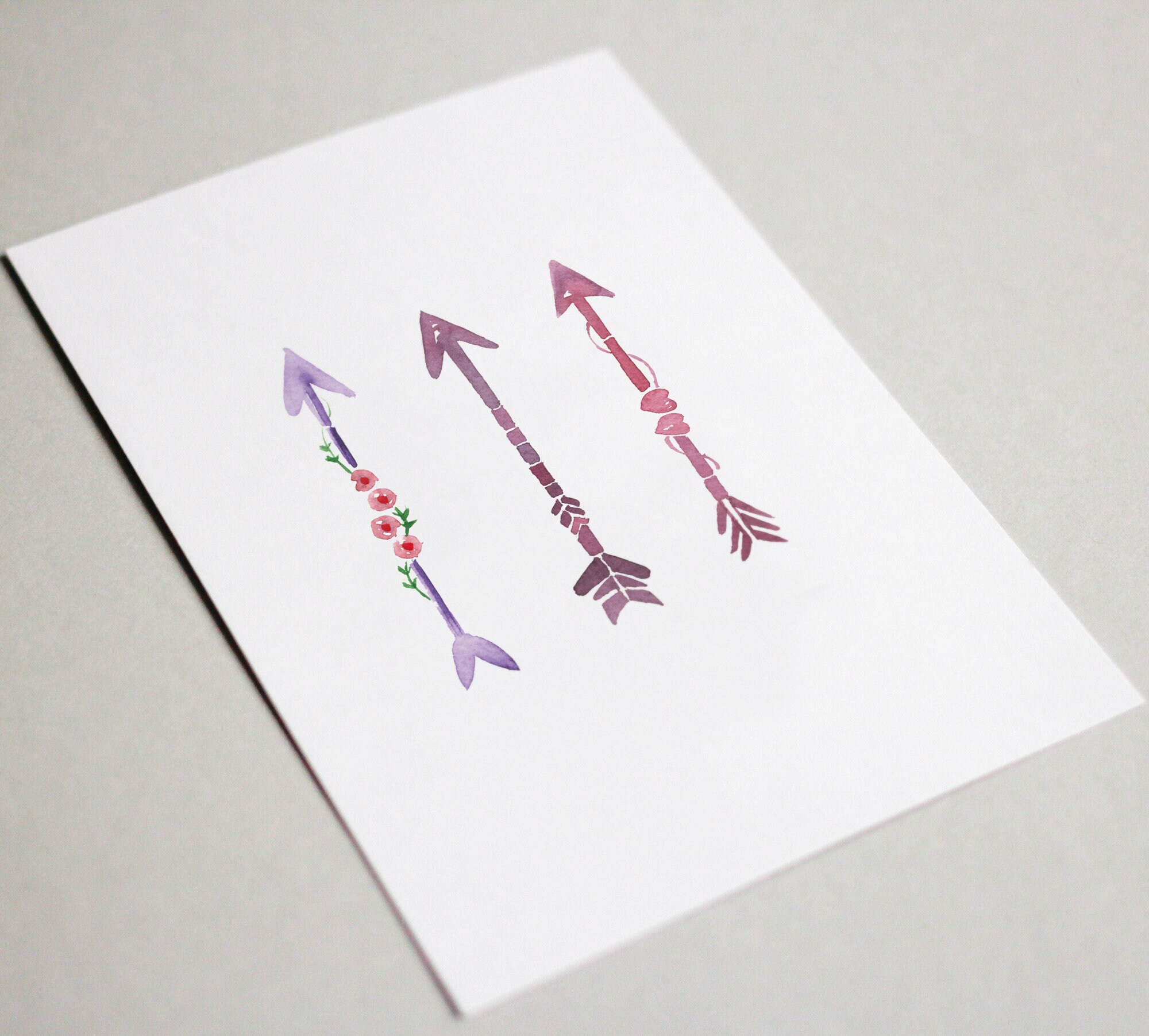 Watercolor Arrows Clipart – 14 Hand-painted Tribal Arrow Pngs for DIY ...