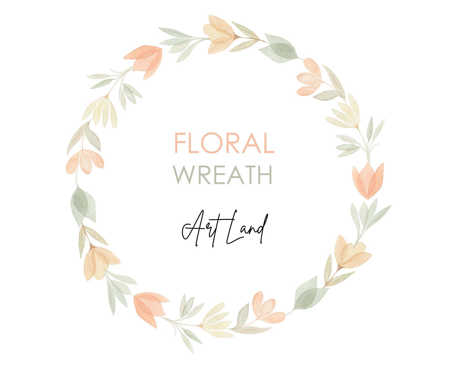 Floral Wreath Clip Art Floral Frame Floral Wreath Clipart | Etsy
