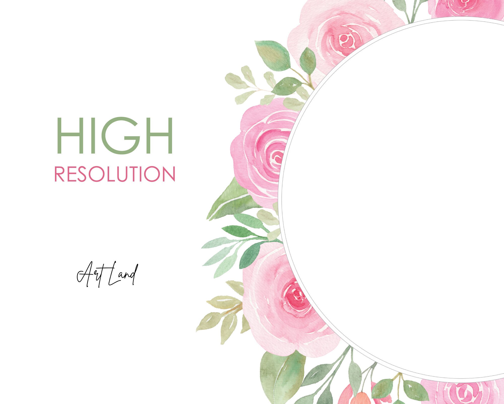 Watercolor Floral Clipart Pink Roses Flower Watercolour Clip - Etsy UK