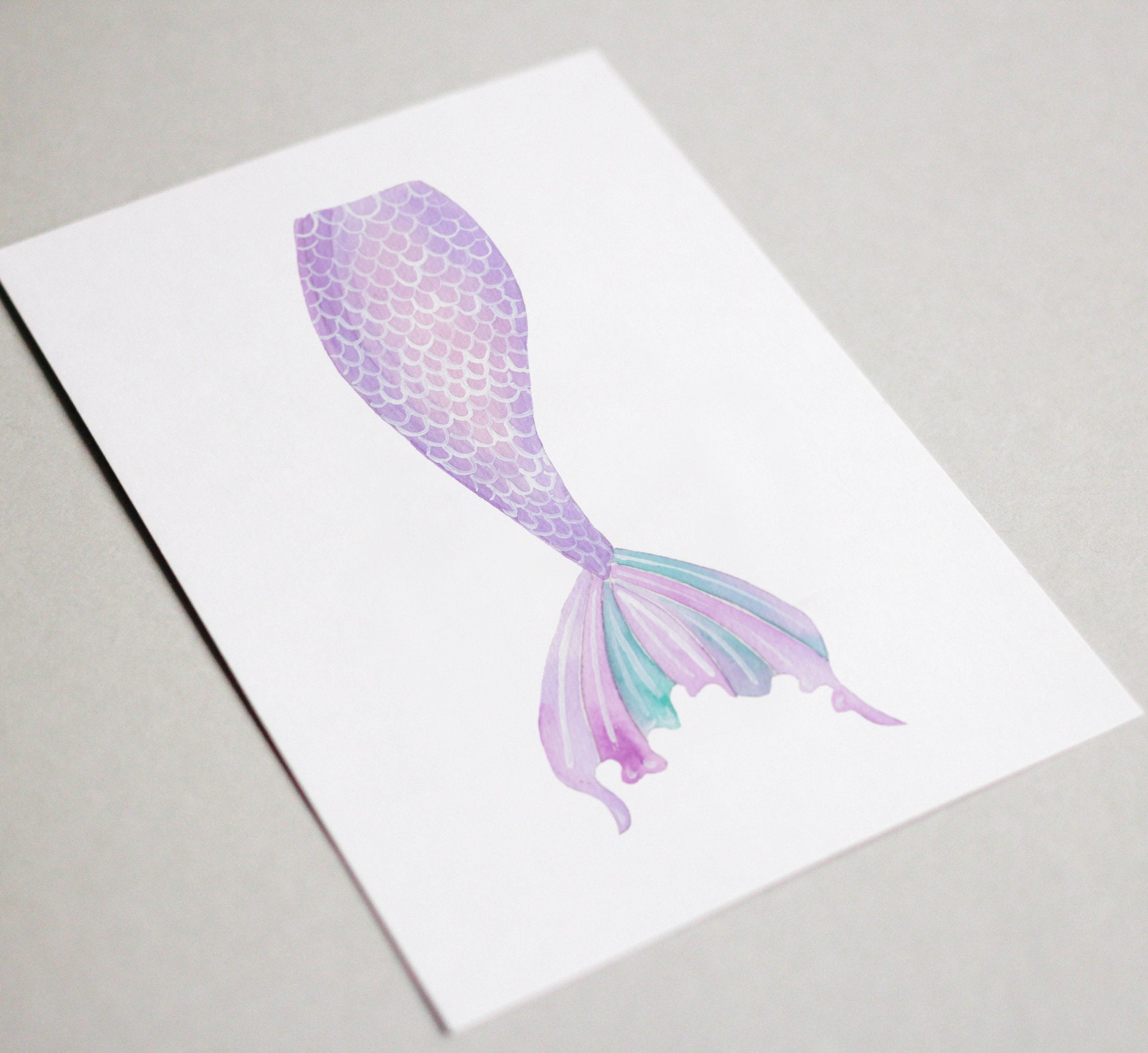 Watercolor Mermaid Hand Painted Watercolour Digital Mermaid - Etsy