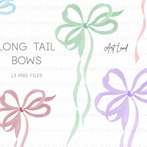 Watercolor Bow Clipart Set: 13 Hand-Painted Ribbon (PNG, Digital Download, Free Commercial Use)