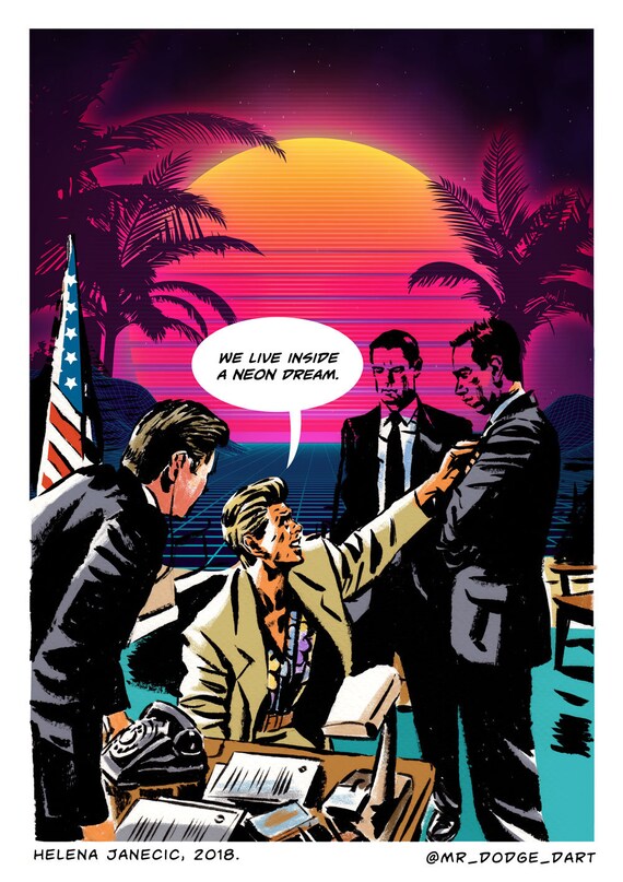Twin Peaks Art Print - We Live Inside a Neon Dream - Etsy
