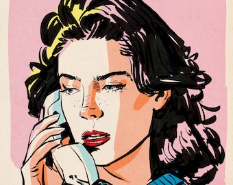 Twin Peaks Art - Donna on the Phone