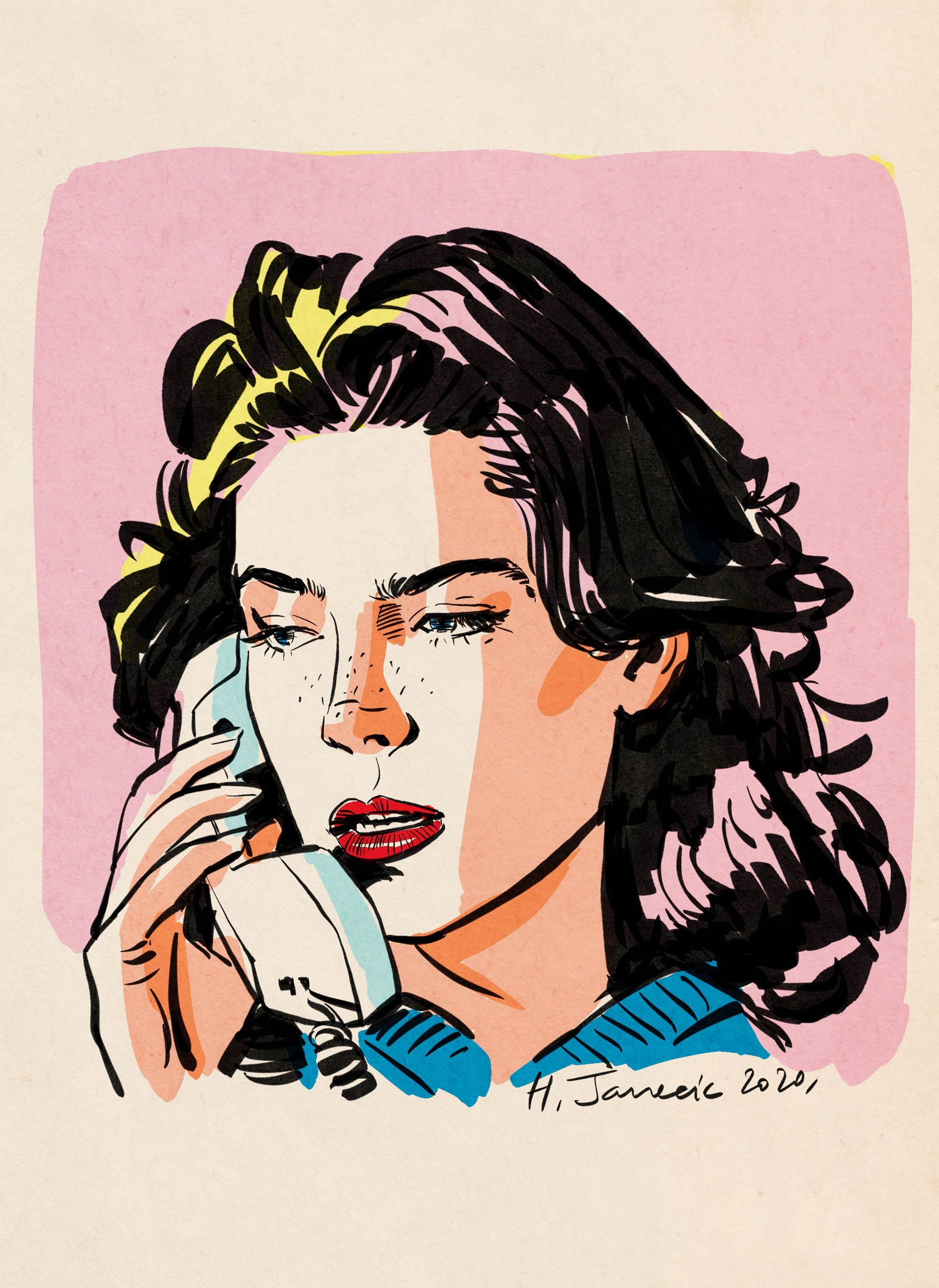 Twin Peaks Art - Donna on the Phone - Etsy