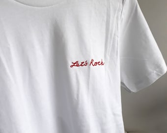 Let's Rock Embroidery Unisex T-shirt - Etsy