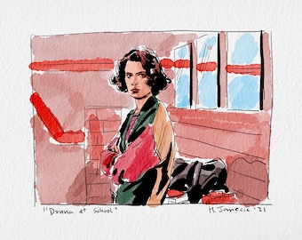 Twin Peaks Art Print - Donna at the Twin Peaks High