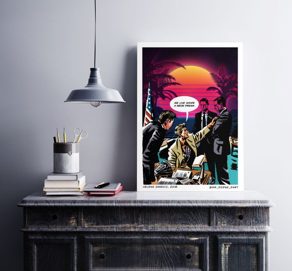 Twin Peaks Art Print - We Live Inside a Neon Dream - Etsy