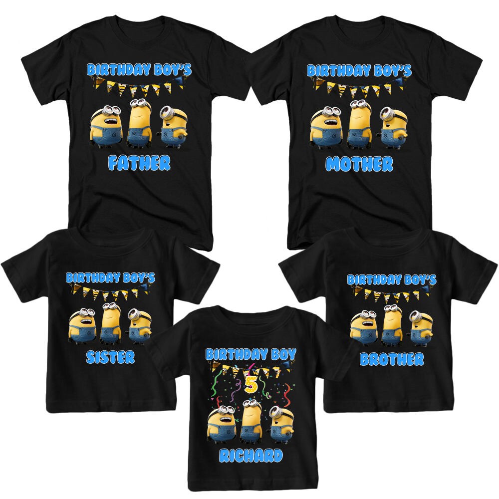 Minions Birthday TShirt Personalized Name and Age Custom Etsy