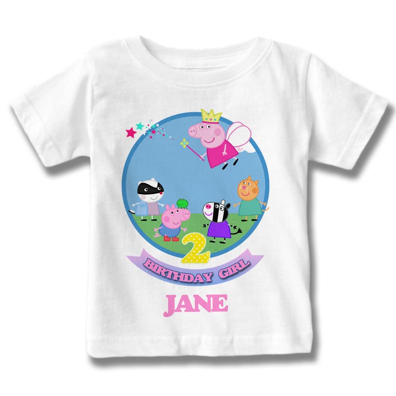 Peppa Pig Birthday T-shirt Personalized Name and Age Custom - Etsy