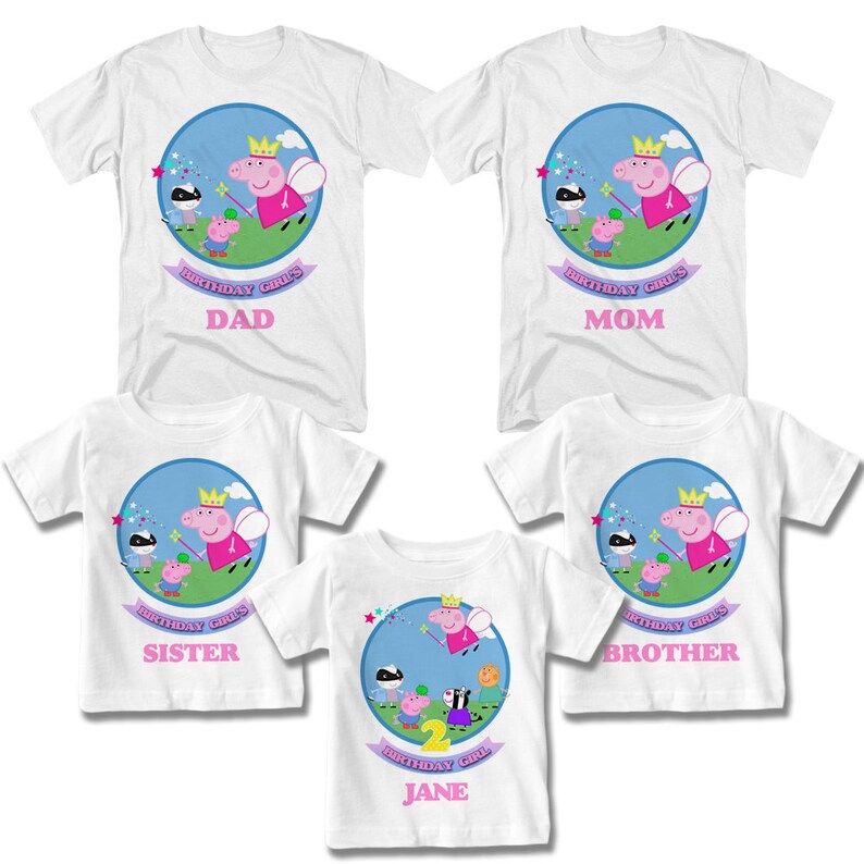 Peppa Pig Birthday T-shirt Personalized Name and Age Custom - Etsy