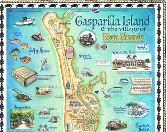 Little Gasparilla Island Map Little Gasparilla | Etsy