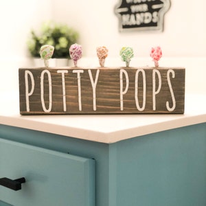 Potty Pops Sign, Potty Training, Bathroom Decor, Kids Bathroom