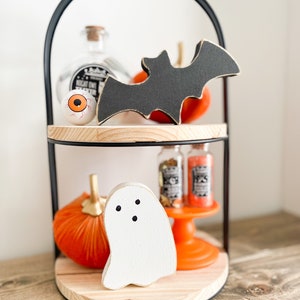 Halloween Tiered Tray Decor | Ghost and Bat
