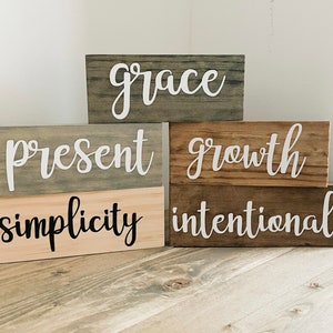 One Word Wood Block | Any Word | Word of the Year | Tiered Tray Decor | Mini Word Wood Block