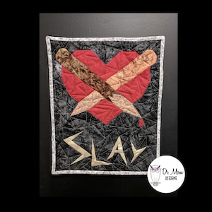 PATTERN ~ Foundation Paper Pieced SLAY Mini-Quilt ~ Instant Download PDF ~ Inspired by Buffy the Vampire Slayer