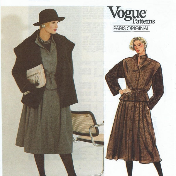 Collector Vogue Paris Original, Designer Guy Laroche, Misses' Jacket, Vest,Skirt, Size 8, Pattern 1429, Uncut