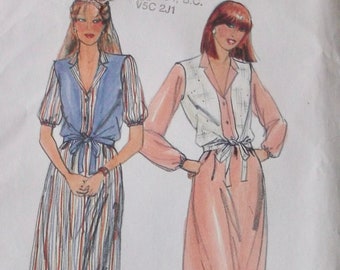 Butterick, Women/Misses, Loose-fitting Dress & Vest Closing with Ties, Pattern 3518, Sizes  10.