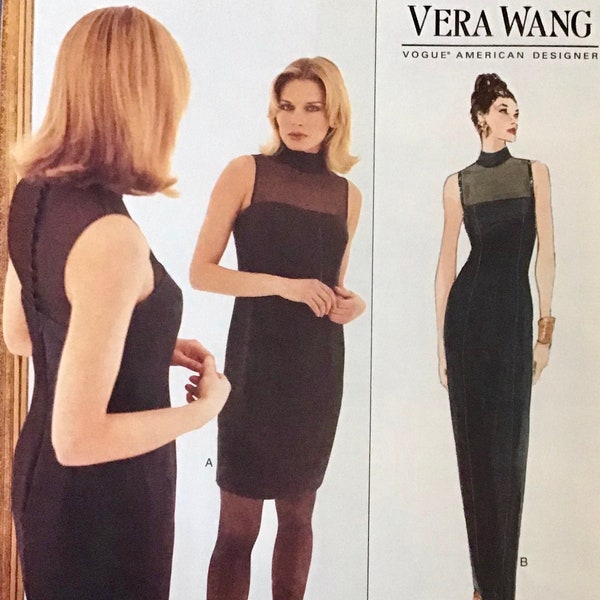 Vogue, Designer Vera Wang, Women/Misses, Dress, Mid-knee, Evening Length, Pattern 1585, Size 6,8,10, UNCUT pattern