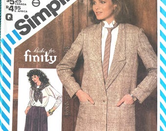 Simplicity, Misses’ Front-wrap Skirt & Unlined Jacket, SIZE 16, Pattern #6064, Uncut.