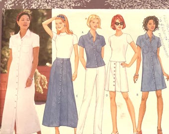 Butterick, Misses/Misses Petites, Dress, Top, Skirt, Pants (uncut), Sizes 6-8-10-12, Cut Pattern #4892