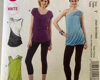 McCall’s Misses’ Pullover Tops, Sizes X,Small and Medium, Pattern M6356