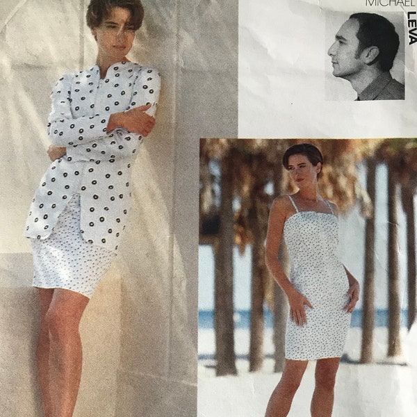 Collector Pattern, Vogue, Designer Michael Leva, Misses' Jacket, Dress & Skirt, Sizes 6-8-10, Pattern 2684, Uncut