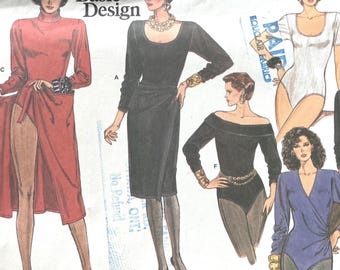 Vogue's Basic Design, Misses' Bodysuit & Skirt, Neckline Variations, Size 8, Pattern 1744, Uncut
