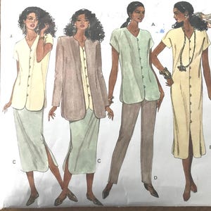 Vogue, Misses/Misses Petite, Loose Hip Jacket, Loose straight Button/loop Dress, Loose Top, Skirt & Pants, Size 6-8-10