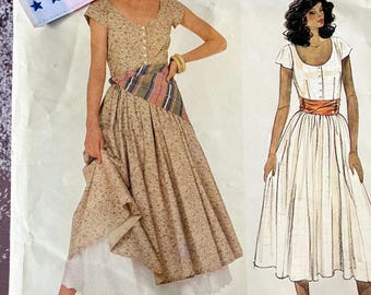Vogue Ralph Lauren Dress, Petticoat, Scarf Pattern (Uncut Size 8), Includes FREE Vogue Label, pattern 2947.