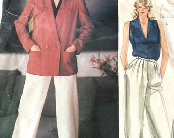 Vogue Anne Klein, Misses' Jacket, Pants & Blouse, Size 16, Pattern 2672