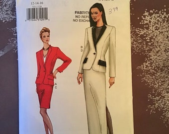 Hard-To-Find, Vogue, Misses'/Misses' Petite Jacket & Straight Skirt, Pattern 7211, Size 12,14,16, Uncut pattern