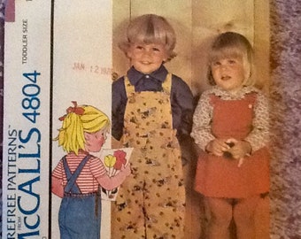 McCall's, Vintage, Toddlers' Overall, Jumper, pattern 4804, Size 1, Uncut pattern