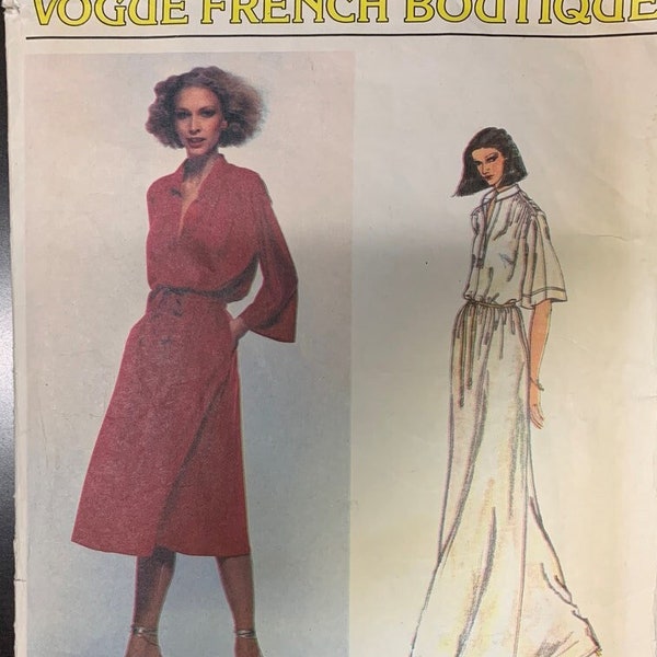 Hard to Find Size, Vogue, French Designer Renata, Misses' Pullover Dress, Kimono Sleeve, Size 12, Pattern 1860