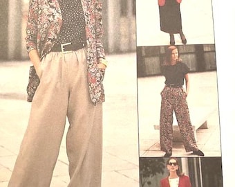 McCall's 90s Sewing Pattern, Cardigan, Skirt, Pants, Size 8-12 (Uncut)