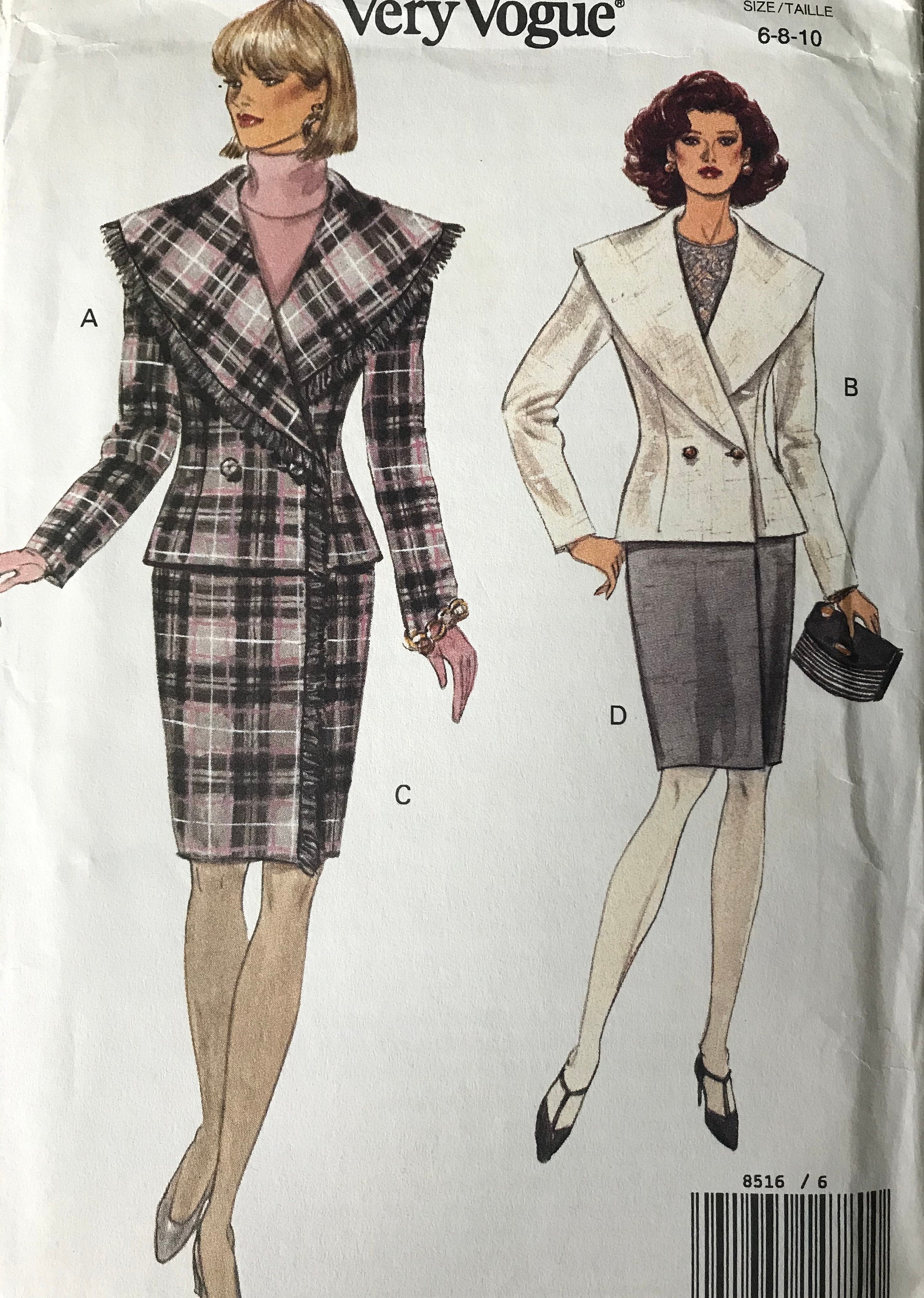 VogueWomen/Misses Double-Breasted Jacket & Wrap Skirt | Etsy