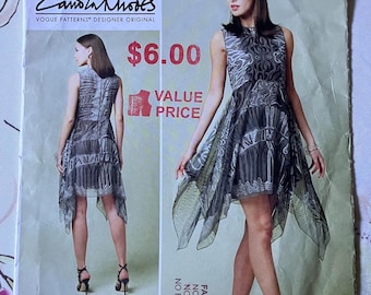 Vogue Designer Zandra Rhodes, Misses' Fitted Dress, Sizes 6 thru 14, Pattern V1547, Uncut