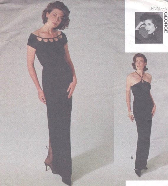 Collector, Vogue, Designer Jennifer George, Misses' Dress, Close-fitting, Evening Length, Hemline Slit, Size 8, Uncut - Etsy Collector, Vogue, Designer Jennifer George, Misses' Dress, Close-fitting, Evening Length, Hemline Slit, Size 8, Uncut - Etsy