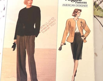 Anne Klein Vogue Sewing Pattern: Jacket, Skirt, Pants, Size 12-16 (Uncut)
