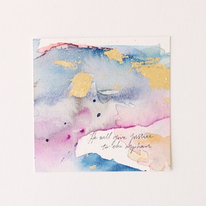 Psalms Project: 131140, Watercolor Abstract Art, Christian Home Decor, Encouragement Gift, Scripture Painting, Bible Verse Art, Psalm image 1