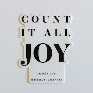 Count it all joy Sticker, Faith stickers, Bible Verse Stickers, Christian Sticker, Religious decals about Jesus, God, religion, bible verse