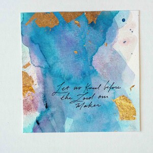 Psalms Project: 91-100, Christian Gift for Friend, Watercolor Art, Abstract Painting, Scripture Painting, Bible Verse Home Decor Psalm 95:6