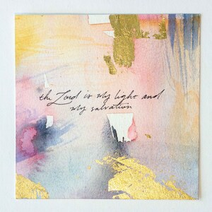 Psalms Project: Psalm 2130, Christian Watercolor Art, Abstract Painting, Christian Home Decor. Encouragement Gift for Friend, Verse Art Psalm 27:1