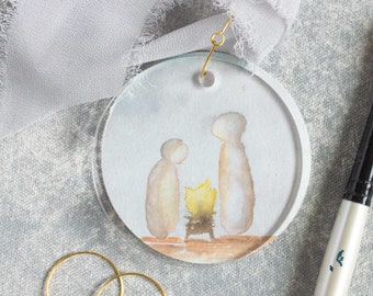 Nativity Ornament, Christian Christmas Ornament, Religious Ornament, Watercolor Ornament, Christmas Nativity, Manger Scene, Manger Ornament