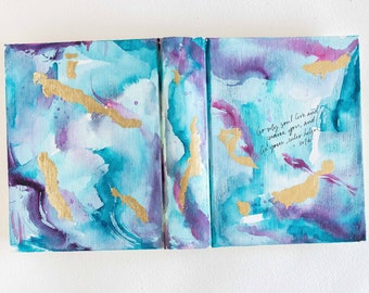 Let My Soul Live That It Might Praise You, Watercolor Bible, ESV Bible, Journaling Bible, Christian Gift, Psalm 119:175, Blue Purple Bible