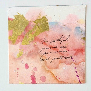 Psalms Project: 91-100, Christian Gift for Friend, Watercolor Art, Abstract Painting, Scripture Painting, Bible Verse Home Decor Psalm 91:4