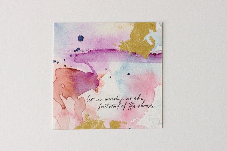 Psalms Project: 131140, Watercolor Abstract Art, Christian Home Decor, Encouragement Gift, Scripture Painting, Bible Verse Art, Psalm Psalm 132:7