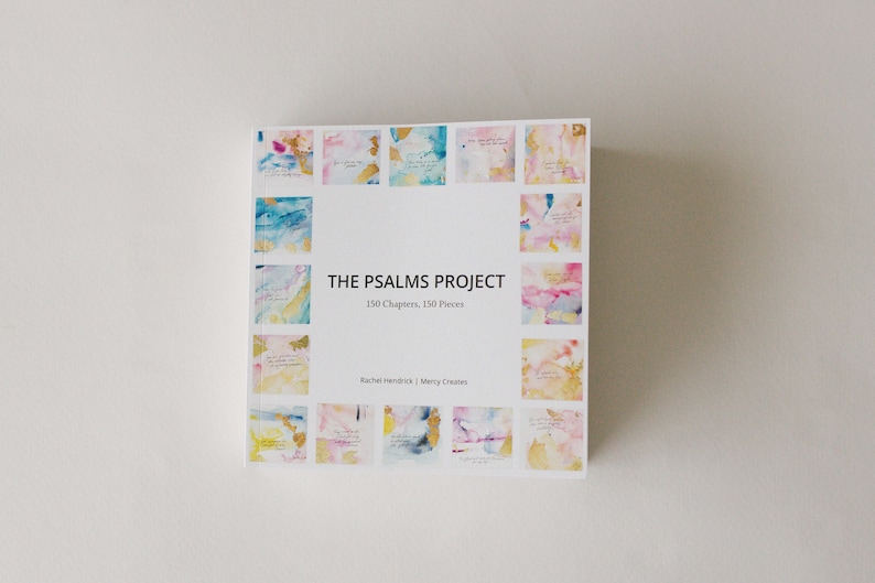 Psalms Project Book, Watercolor Abstract Art, Christian Gift, Encouragement Gift, Christian Journal, Verse Art, Christian Book, Devotional image 1