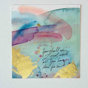 Psalms Project: 91-100, Christian Gift for Friend, Watercolor Art, Abstract Painting, Scripture Painting, Bible Verse Home Decor Psalm 92:44