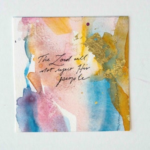 Psalms Project: 91-100, Christian Gift for Friend, Watercolor Art, Abstract Painting, Scripture Painting, Bible Verse Home Decor Psalm 94:14